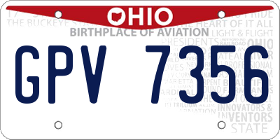 OH license plate GPV7356