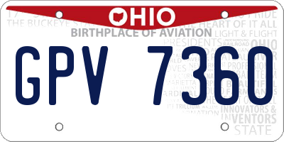 OH license plate GPV7360