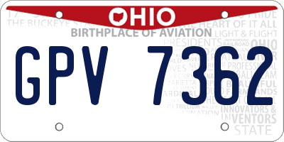 OH license plate GPV7362