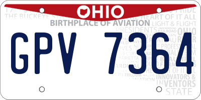 OH license plate GPV7364