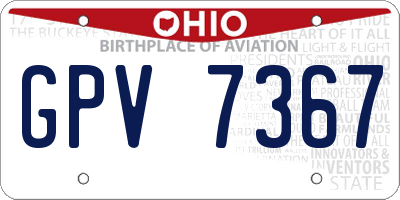 OH license plate GPV7367