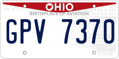 OH license plate GPV7370