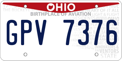 OH license plate GPV7376