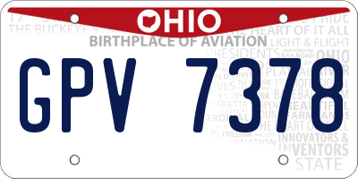 OH license plate GPV7378