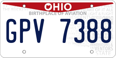 OH license plate GPV7388