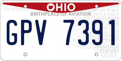 OH license plate GPV7391