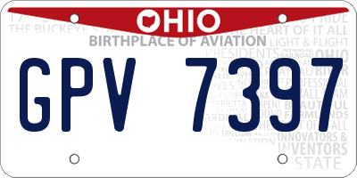 OH license plate GPV7397
