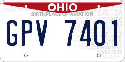 OH license plate GPV7401
