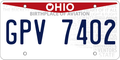 OH license plate GPV7402