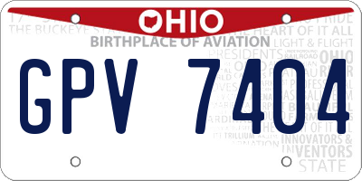 OH license plate GPV7404