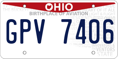 OH license plate GPV7406
