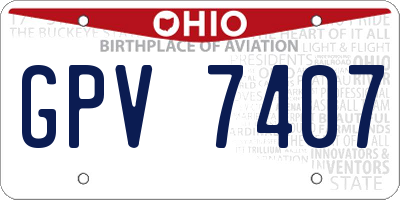 OH license plate GPV7407