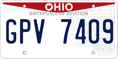 OH license plate GPV7409
