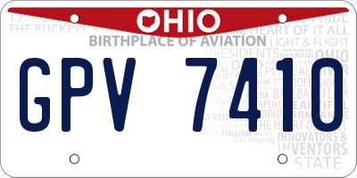 OH license plate GPV7410