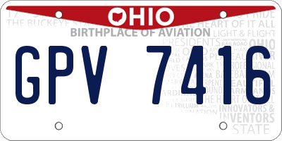 OH license plate GPV7416