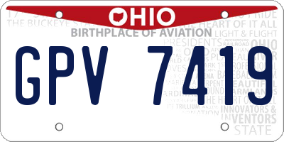 OH license plate GPV7419