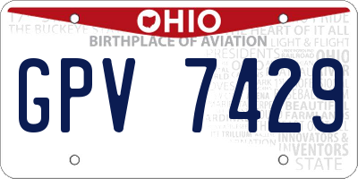 OH license plate GPV7429