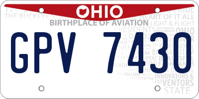 OH license plate GPV7430
