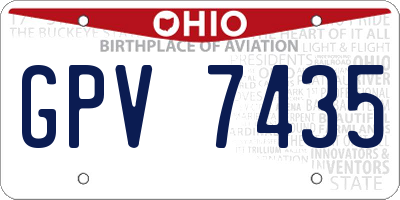 OH license plate GPV7435