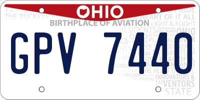 OH license plate GPV7440