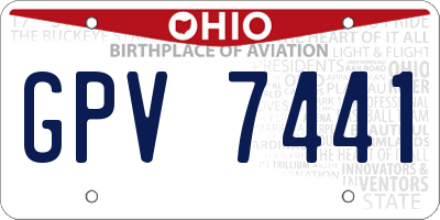 OH license plate GPV7441