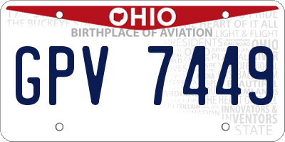 OH license plate GPV7449
