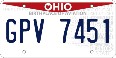 OH license plate GPV7451