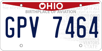 OH license plate GPV7464