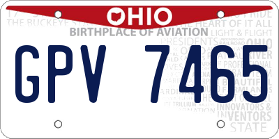 OH license plate GPV7465