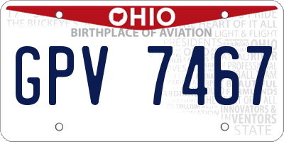 OH license plate GPV7467