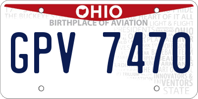 OH license plate GPV7470