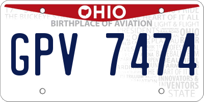 OH license plate GPV7474