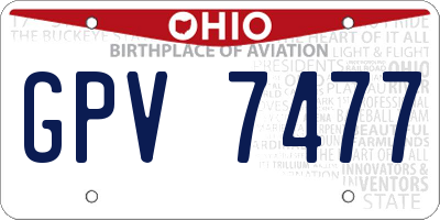 OH license plate GPV7477