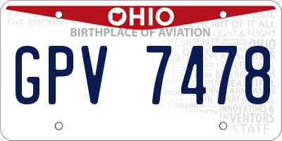 OH license plate GPV7478