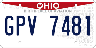 OH license plate GPV7481