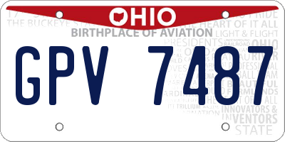 OH license plate GPV7487