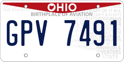 OH license plate GPV7491