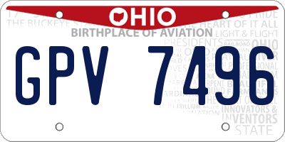 OH license plate GPV7496