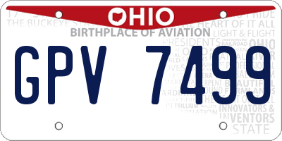 OH license plate GPV7499