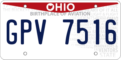 OH license plate GPV7516
