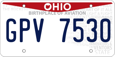 OH license plate GPV7530