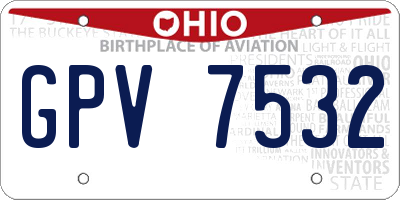 OH license plate GPV7532