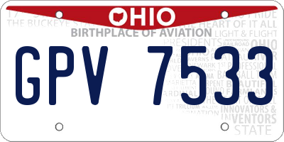OH license plate GPV7533