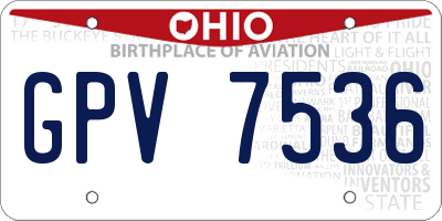 OH license plate GPV7536