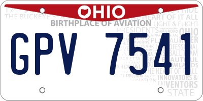 OH license plate GPV7541