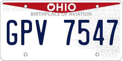 OH license plate GPV7547