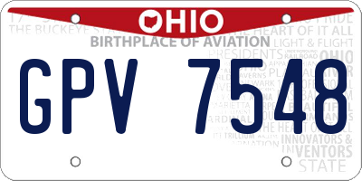 OH license plate GPV7548
