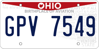 OH license plate GPV7549