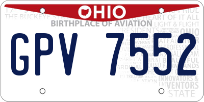 OH license plate GPV7552