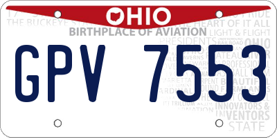 OH license plate GPV7553